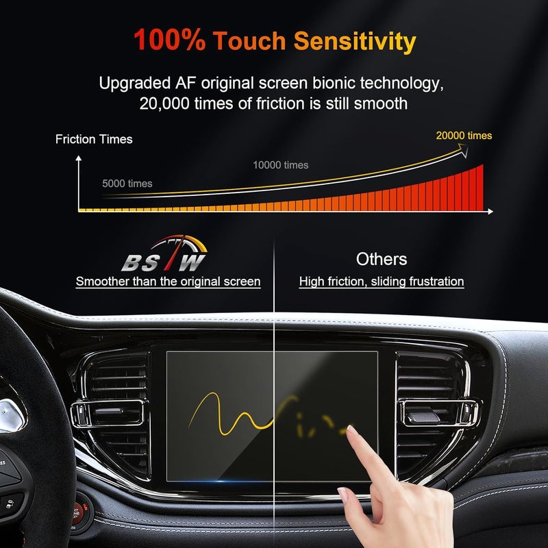BSTW Screen Protector for 2021-2025 Dodge Durango SRT Hellcat Uconnect 5 Nav 10.1-Inch Touchscreen Tempered Glass Protective Film - Image 5